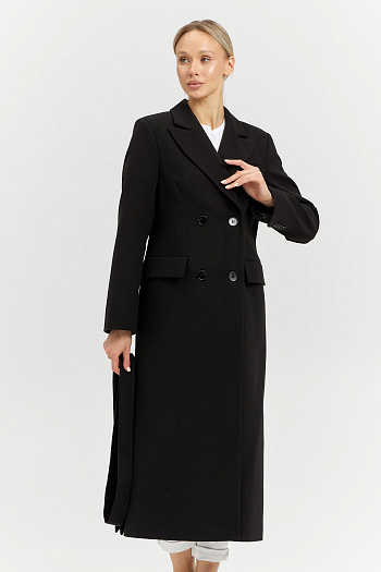 8 Пальто женское демисезонное 26895 (черный/рубчик)