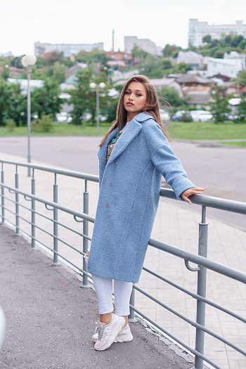 3 Пальто женское демисезонное 21909  (голубой) 