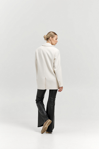 4 Пальто женское демисезонное 27100 (молочный/рубчик)