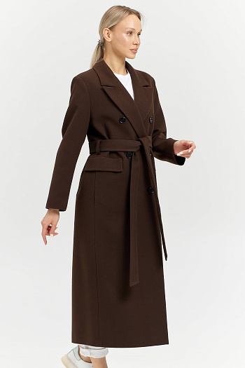 12 Пальто женское демисезонное 26326 (шоколад/рубчик)