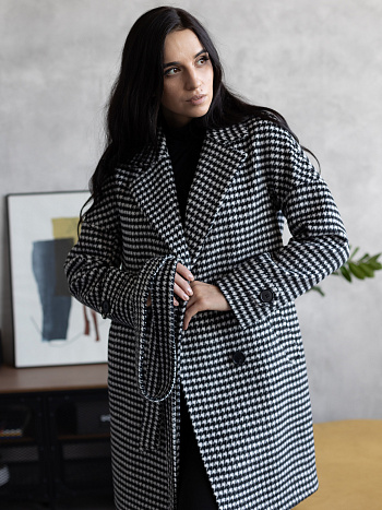 3 Пальто женское демисезонное 22970 (черно-белый)