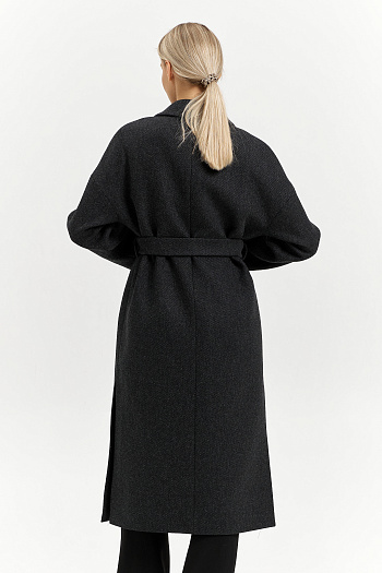 8 Пальто женское демисезонное 26820 (серый/диагональ)