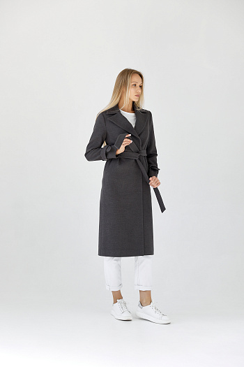 5 Пальто женское демисезонное 22530  (темно-серый)