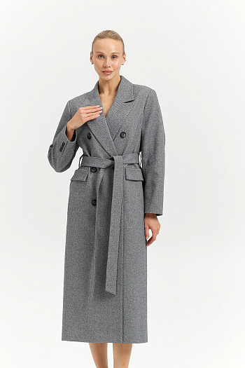 9 Пальто женское демисезонное 26326 (пепельный/ёлочка)