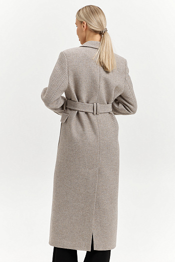 5 Пальто женское демисезонное 26326 (бежевый/диагональ)