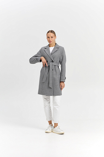 6 Пальто женское демисезонное 25570 (пепельный/ёлочка)
