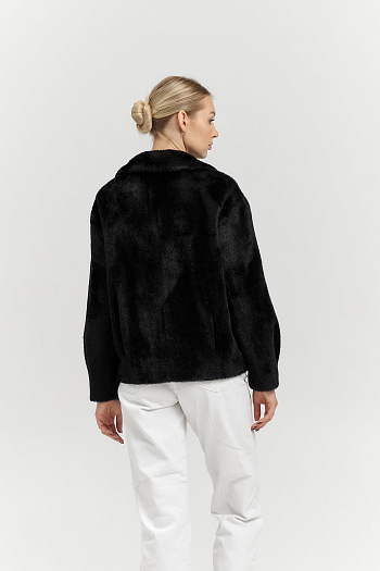 4 Пальто женское демисезонное 24108 (черный/тедди)