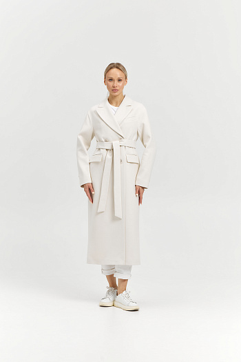 5 Пальто женское демисезонное 26102 (молочный/рубчик)