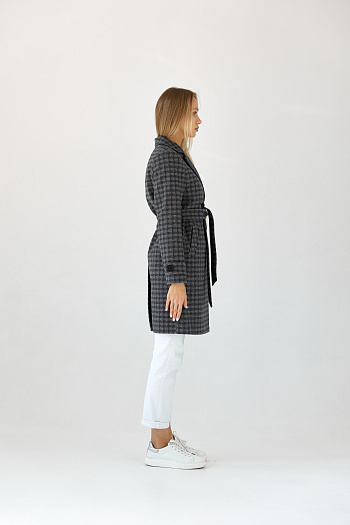 5 Пальто женское демисезонное 25570 (черно-серый)