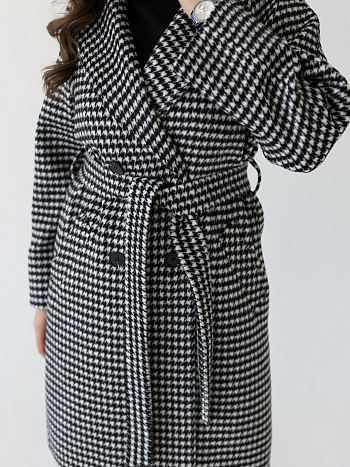 6 Пальто женское демисезонное 23220 (черно-белый)