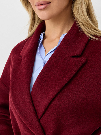 6 Пальто женское демисезонное 26820 (вино ворсовый)