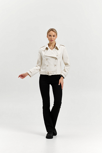 6 Полупальто женское демисезонное 25999 (молочный/рубчик)