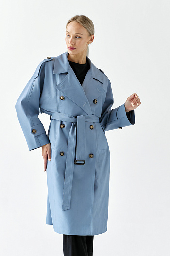 5 Плащ женский 2102 (серо-голубой)