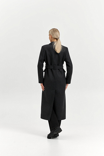 3 Пальто женское демисезонное 26326 (серый/диагональ)