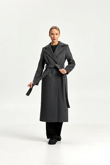 4 Пальто женское демисезонное 26770 (серый ворсовый)