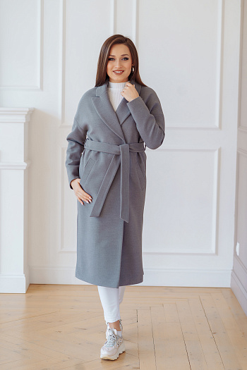 2 Пальто женское демисезонное 21820  (серый) 