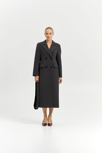 2 Пальто женское демисезонное 26895 (базальт/рубчик)