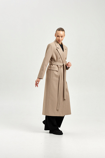 7 Пальто женское демисезонное 26326 (бежевый точка)