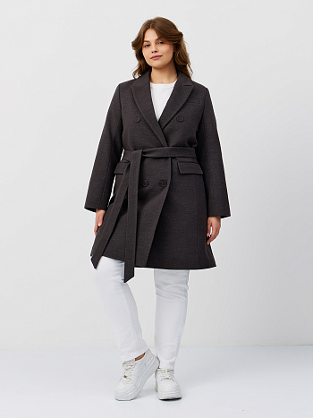 2 Пальто женское демисезонное 26897 (темно-серый)