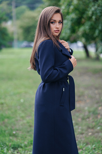 3 Пальто женское демисезонное 20970  (темно-синий) 