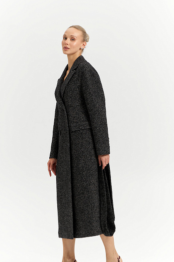 6 Пальто женское демисезонное 26102/о (ёлочка/серый)