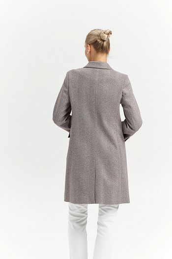 6 Пальто женское демисезонное 26897 (коричневый/ёлочка)