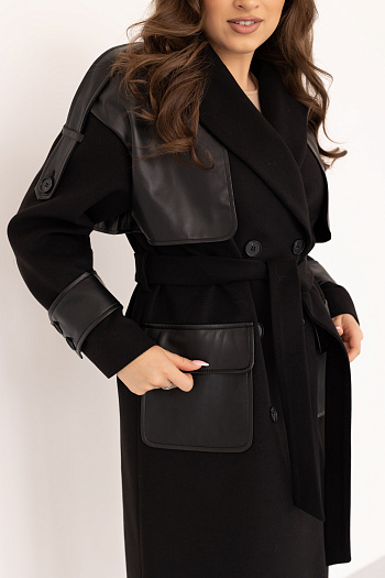 2 Пальто женское демисезонное 24337 (черный)