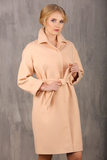 4 Пальто 18570  (персиковый) 