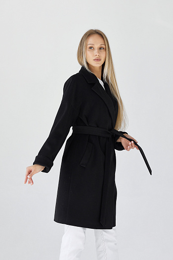 7 Пальто женское демисезонное 25990 (черный ворсовый)