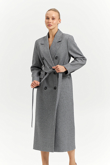 6 Пальто женское демисезонное 26326 (пепельный/ёлочка)