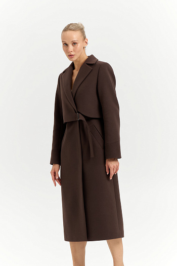 4 Пальто женское демисезонное 27105 (шоколад)