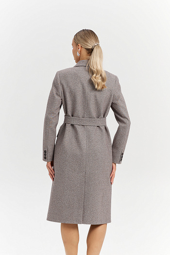 8 Пальто женское демисезонное 25775 (коричневый/ёлочка)