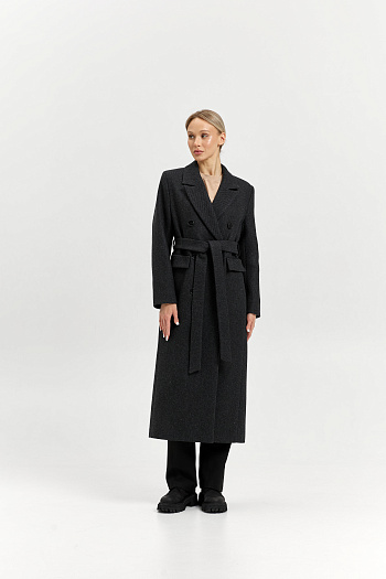 7 Пальто женское демисезонное 26326 (серый/диагональ)