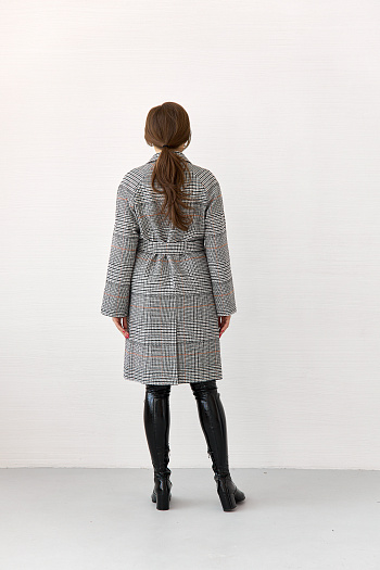 5 Пальто женское демисезонное 23220 (клетка michel)