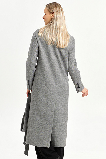 6 Пальто женское демисезонное 26102 (серый/ёлочка)