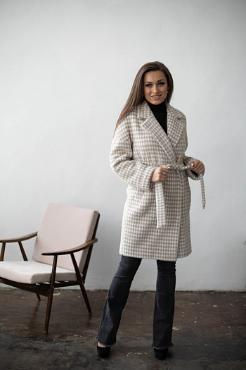 3 Пальто женское демисезонное 20990  (beige nika) 