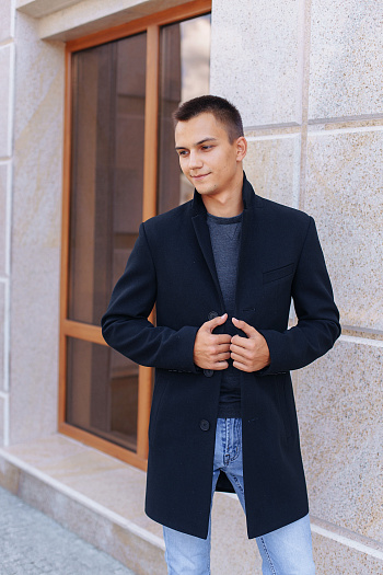 4 Пальто мужское 2100  (черный) 