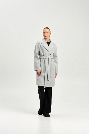 5 Пальто женское демисезонное 25885 (сильвер/ёлочка)