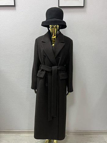 Пальто женское демисезонное 26326/к (шоколад/ёлочка)