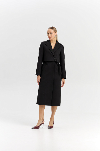 2 Пальто женское демисезонное 27105 (черный )