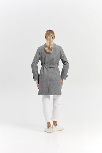 3 Пальто женское демисезонное 25570 (пепельный/ёлочка)