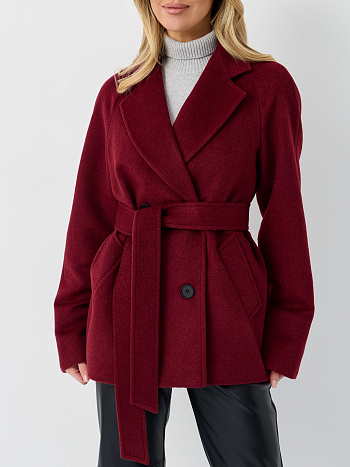 5 Пальто женское демисезонное 27220 (вино ворсовый)
