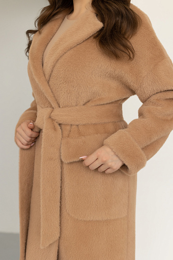 4 Пальто женское демисезонное 24558 (кэмел/тедди))