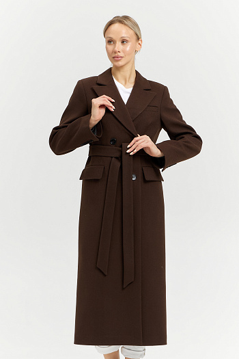 6 Пальто женское демисезонное 26895 (шоколад/рубчик)