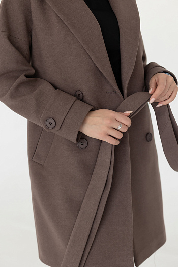 4 Пальто женское демисезонное 22970 (кофе) 