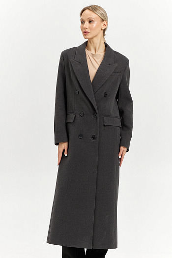 8 Пальто женское демисезонное 26830 (базальт/рубчик)