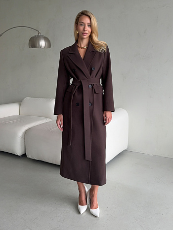 Пальто женское демисезонное 26326 (шоколад)