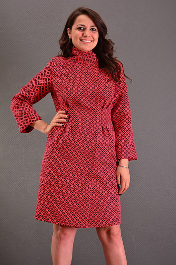 2 Пальто 15102-890  (красный/черный) 