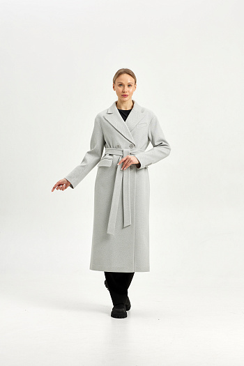 2 Пальто женское демисезонное 26102 (сильвер/ёлочка)