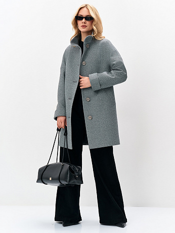 2 Пальто женское демисезонное 27101/п (пепельный/ёлочка)